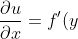 \frac {\partial u}{\partial x}=f'(y)\cdot \left( \frac{2}{\sqrt{t}}\right)=\frac{2}{\sqrt{t}}f'(y)